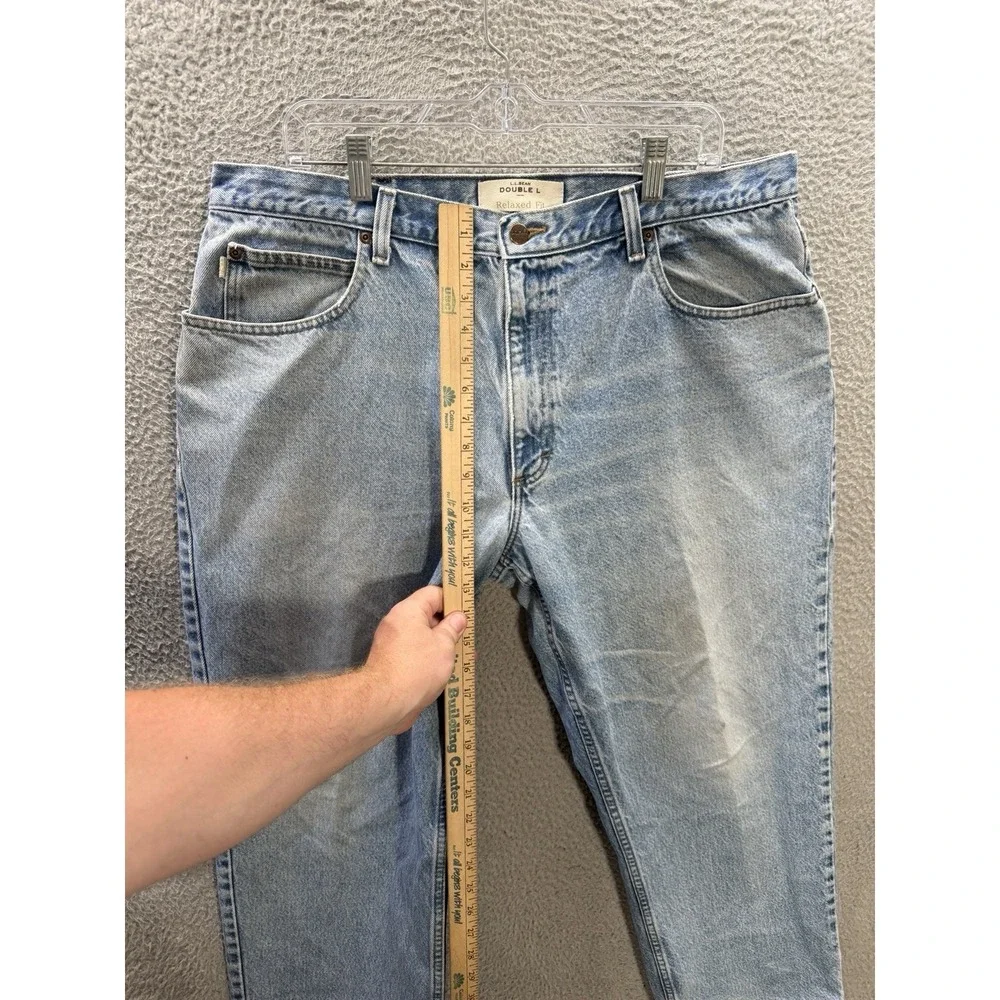 Vintage LL Bean Jeans Mens 40x27 Blue Double L Relaxed Fit Grunge Thrasher Y2K